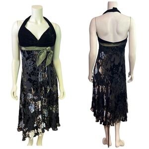 Alberto Makali, velour floral halter dress size 8